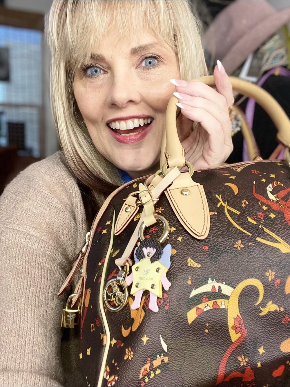 PIERO GUIDI Magic Circus Boston Bag w/ Bag Charm & Lock